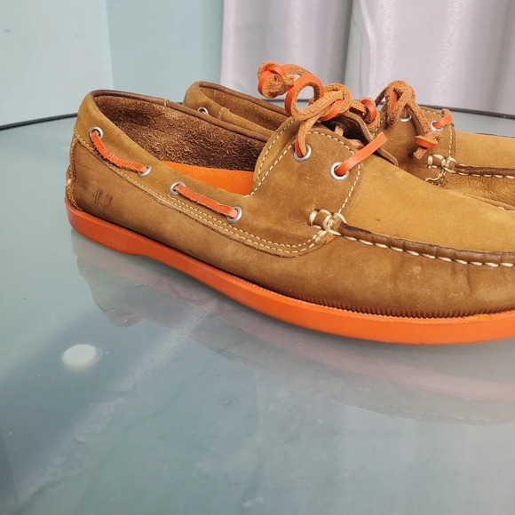 Tesori Womens Brown/Orange Leather Boat Shoes Sz 8.5M "W01812" - Picture 5 of 10